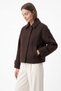 Buttoned Cashmere Melton Coat 202727 - COFFEE