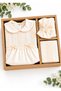 5-Piece Newborn Girl Hospital Discharge Set with Peter Pan collar, Gift-Wrapped in a Cotton Box - 2