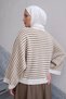Striped Casual Knit Sweater T2623 - CREAM - 4