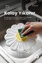Silicone Daisy-Themed Coaster - 17 cm diameter - White - 2