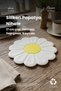 Silicone Daisy-Themed Coaster - 17 cm diameter - White - 4