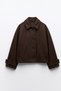 Buttoned Cashmere Melton Coat 202727 - COFFEE - 5