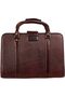 leather briefcase laptop bag messenger bag Brown - 2