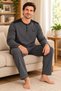 100% Cotton Men's Pajama Set, Long-Sleeved, Relaxed Fit