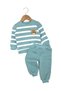 Boys' Süzene Teddy Bear Print Embroidered Winter 3-Thread Brushed Inside 1-2-3 Years 2-Piece Top and Bottom Set - 2