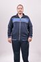 Plus-Size Men's 2XL–10XL 3-Ply Brushed Inside Corduroy Zipper-Front Mock Neck Wide-Leg Sweatsuit