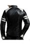 Pure Lambskin Leather Men's Jacket, Colour: Black & White - 2