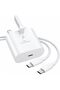 25W USB-C Charging Adapter with Type-C Cable, UK 3-Pin Plug
