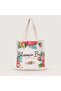 Fiora Club Tote – Cream Canvas Shoulder Bag with Floral Print