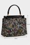 Dila Women's Colorful Midi Length Clutch Bag with Floral Print - Black - 4