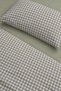 100% Cotton Gingham Duvet Cover Set, 4-Piece Set (100x150) - 3