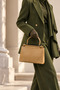 Dila Women's Crocodile-Print Midi Length Hand and Shoulder Bag - Matte Taupe Color - 6