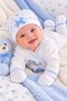 Newborn Baby Boy 5-Piece Hospital Discharge Set: Blue-Patterned Bodysuit Set - 3