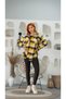 Women's Yellow and Black Plaid Button-Down Shirt Jacket
