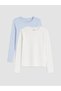Peak New Season Blue 2-Pack Crew Neck Girls' T-Shirt