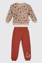 Coral 2-Piece Brushed Inside Top and Bottom Set for Baby Girls/Children