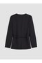Peak New Season Navy Blue Double-Breasted Striped Women's Blazer Jacket. - 6