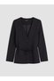 Peak New Season Navy Blue Double-Breasted Striped Women's Blazer Jacket. - 5