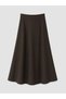 Peak New Season Brown Flared Skirt with Zipper at the Waist