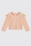 Girls' Knitted Salmon-Colored Cardigan