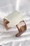 Brown Marble Pattern Acrylic Plastic Silver Square Plate Model Vintage Women's Bracelet - Tj-Bb6672
