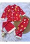 100% Cotton New Year Concept Long Sleeve Buttoned Transitional Girls Boys Unisex Baby Kids Pajamas - 4
