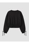 Seray New Season Black Crew Neck Sweatshirt for Young Girls - 6