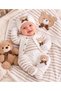 Newborn Baby Boy Brown Teddy Bear Print Hospital Outfit 5-Piece Set - 3