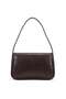 Women's Black Vintage-Textured Gold-Locked Baguette Shoulder Bag—Trendy Bag with Thin Straps, Chic Everyday Bag - 8