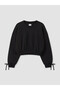 Seray New Season Black Crew Neck Sweatshirt for Young Girls - 4