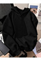 Black "Love" Butterfly-Printed 3-Ply Shadown Oversized Hooded Sweatshirt - 4
