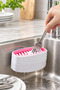 1 Sink-Side Dishwashing Brush – Compact Design with Suction Cup Base, Reversible Stiff-Bristle Head, Sink Brush, Cutlery Brush