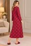 Mecit 6419 Burgundy 100% Cotton Plus-Size Women's Nightgown - 3