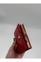 Women's Red Wallet with Clip and Snap Closure - 3