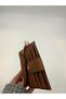 Women's Suede Keychain Wallet with Detailed Design - 2