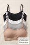 Women's 4-Piece Set with Drawstring, Corded Fabric Straps, and Padded Bustier Tank Top, Cotton-Stretch Fabric Blouse with Built-In Bra