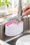 Set of 10 Sink-Side Dishwashing Brushes – Compact Design with Suction Cup Base, Reversible Stiff-Bristle Head, Sink Brush, Cutlery Brush