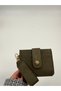 Women's Suede Keychain Wallet with Detailed Design