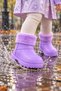 Bonny Kids Purple Waterproof EVA Winter Rain Boots with Plush Lining - 3