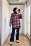 Women's Woodcutter Plaid Oversized Pocketed Modest Shirt Tunic - 2