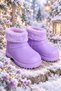 Bonny Kids Purple Waterproof EVA Winter Rain Boots with Plush Lining