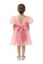 Tulle Volume Dress Pink with Green Bow - 3