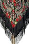 Classic Russian Black Shawl – Red & Yellow Rose Motif
