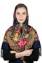Midnight Floral Majesty Shawl – Black Heritage Pattern