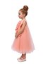 One-Shoulder Peach Tulle Party Dress - 2