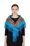 Midnight Floral Majesty Shawl – Blue Heritage Pattern - 2