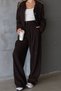 Velvet Blazer and Palazzo Pants Set - 4