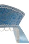Women's Traditional Headdress Kokoshnik - Light Blue with White - 2