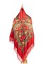 Traditional Red Folk Shawl - 3