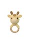 Crochet Deer Wooden Teething Ring Rattle – Light Yellow
